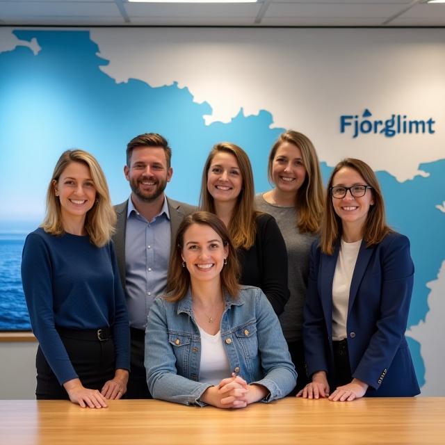 Fjordglimt-teamet på kontoret i Tromsø